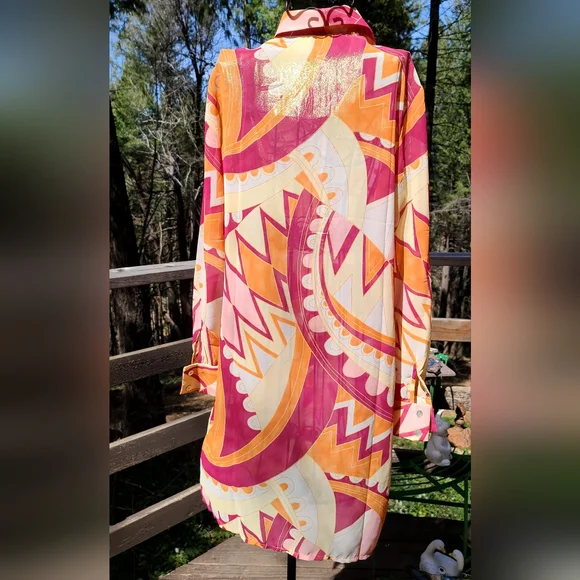 Newport News sheer UV protection swim/dress cover up szM BEAUTIFUL NEW - Picture 4 of 6